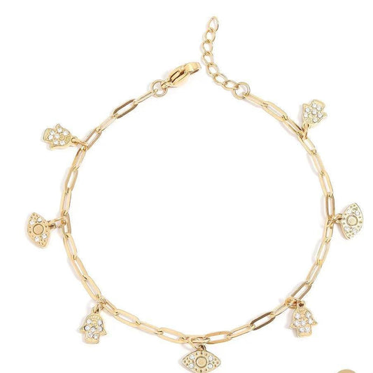 Hamsa & Evil Eye Charm Bracelet