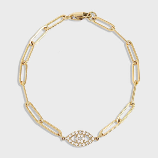 Paperclip Evil Eye Bracelet